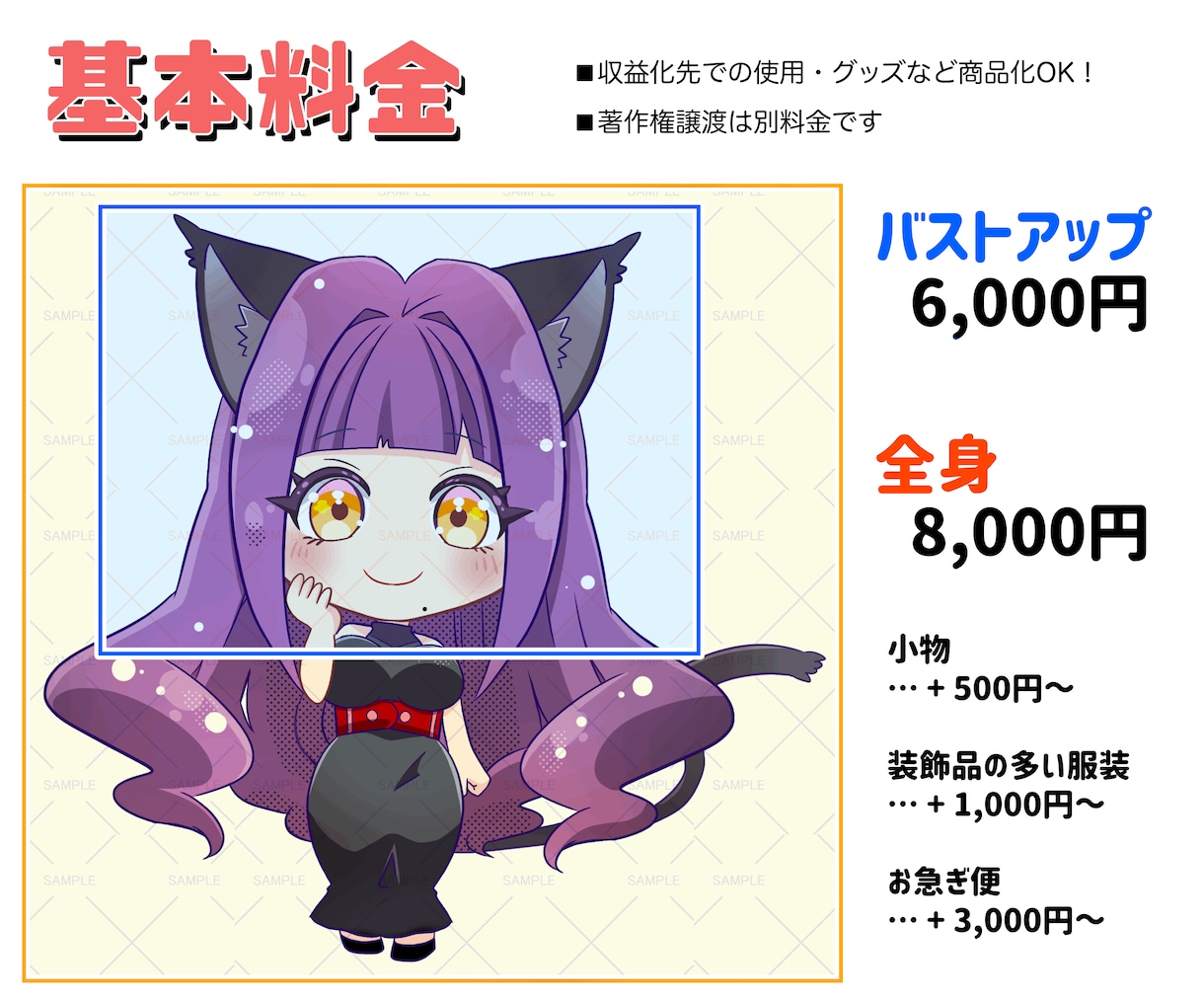 特典配布・収益・グッズ化OK★ミニキャラ描きます 商用利用に対応！ライブ配信・SNSなどお好きな場所で使えます イメージ3