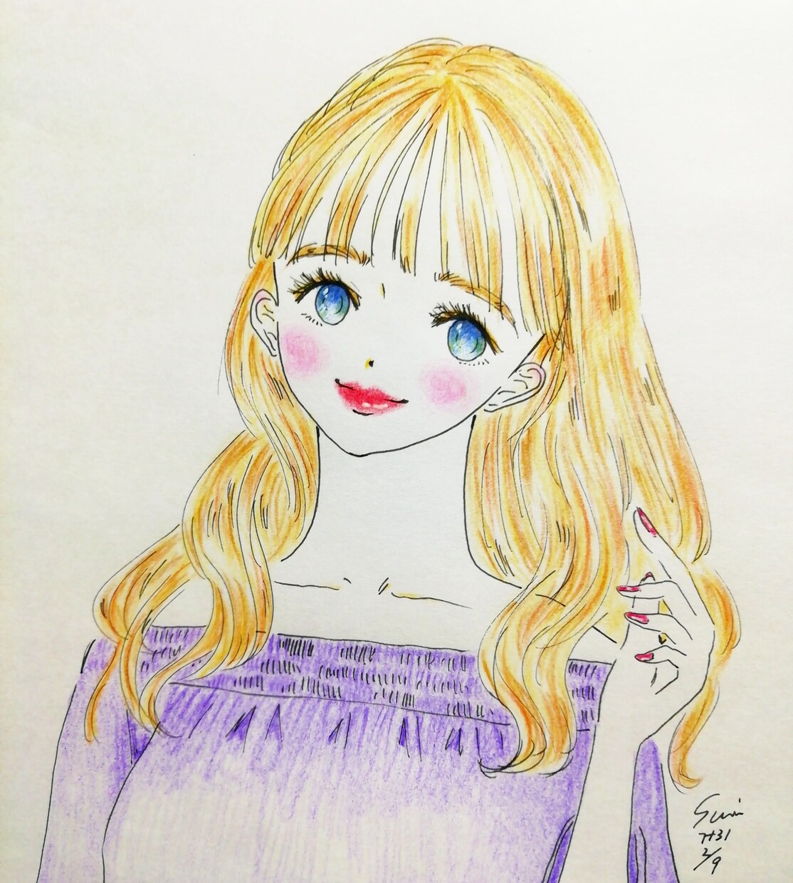 女の子、フードイラスト描きます アナログで水彩イラスト！カッコカワイイ女の子と食べ物！ イメージ5
