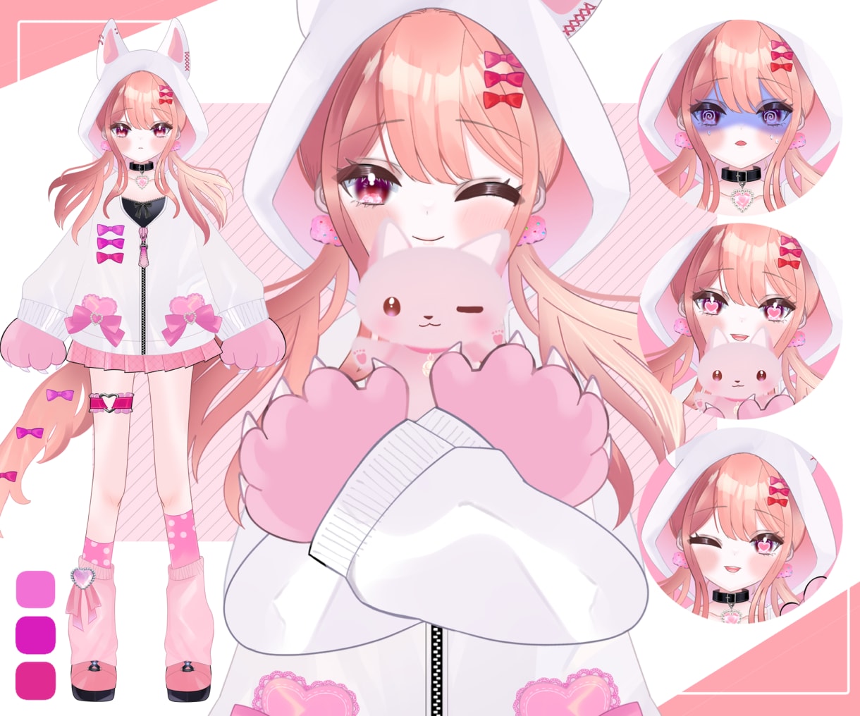 VTuber作成☆可愛いLive2dモデル作ります 最短１週間でデビューできる☆ 修正無制限！著作権譲渡も可能！ イメージ3