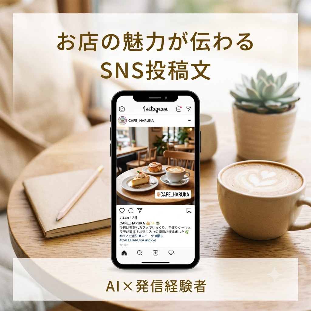 お店の魅力が伝わるSNS投稿文を作成します AIと発信経験者の手で、思わず読みたくなる一文に イメージ1