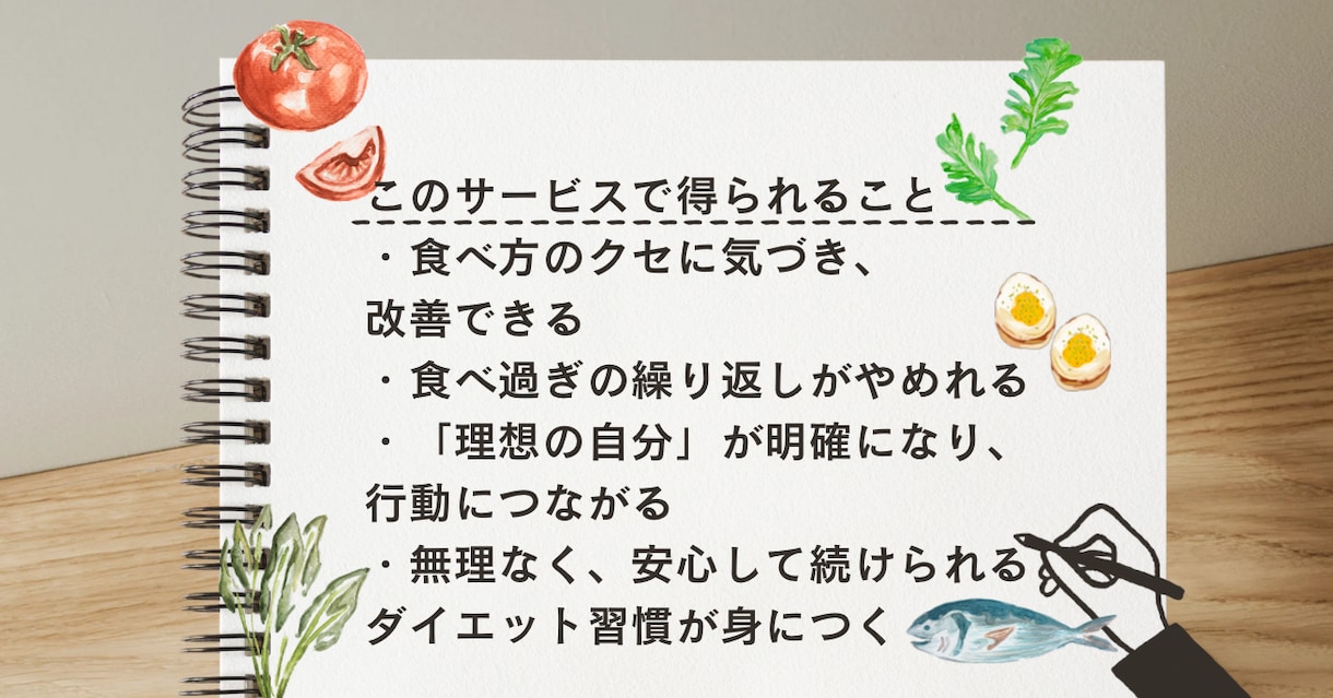 管理栄養士がダイエットを食事記録でサポートします ダイエットノートで楽しく続く！2名様まで現行価格です。 イメージ4