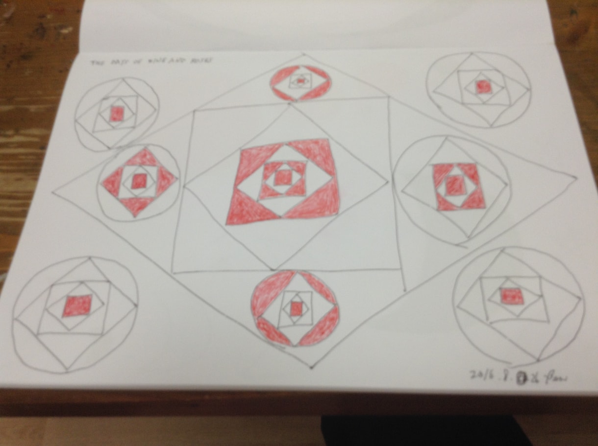 あなたの名前から、抽象画を描きます 家の壁に飾れるような大きさで、赤と黒のボールペンで描きます。 イメージ3