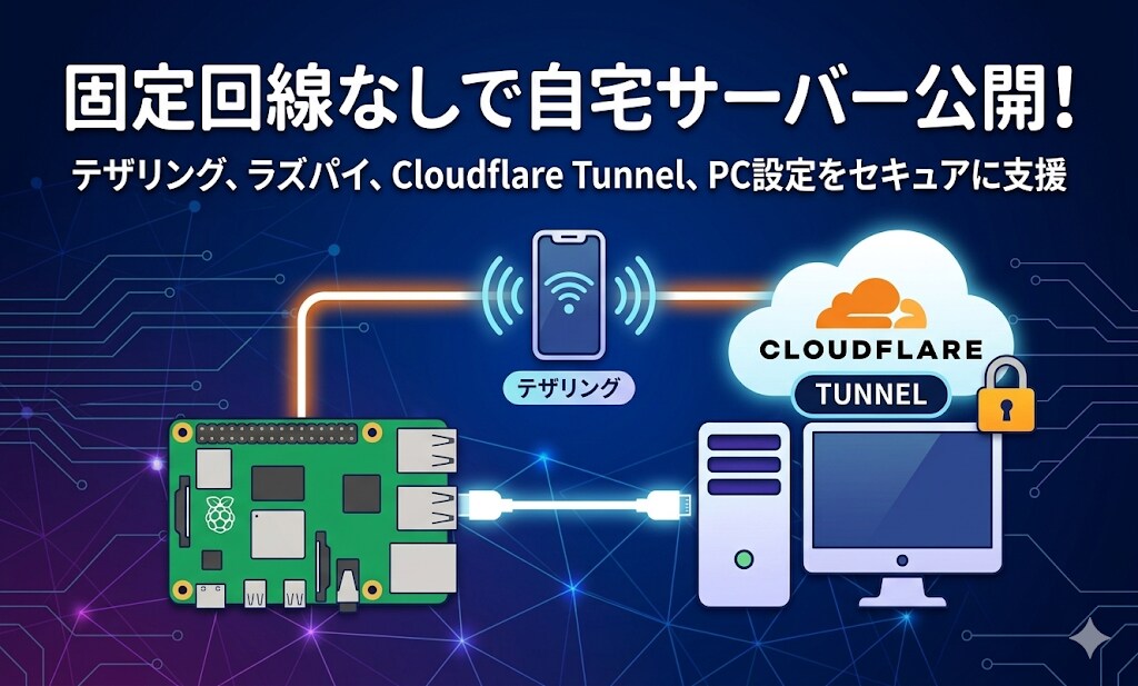 固定回線なしで自宅サーバーを公開する方法教えます テザリング環境でもOK！マイクラやWebサイトを外部公開！ イメージ1