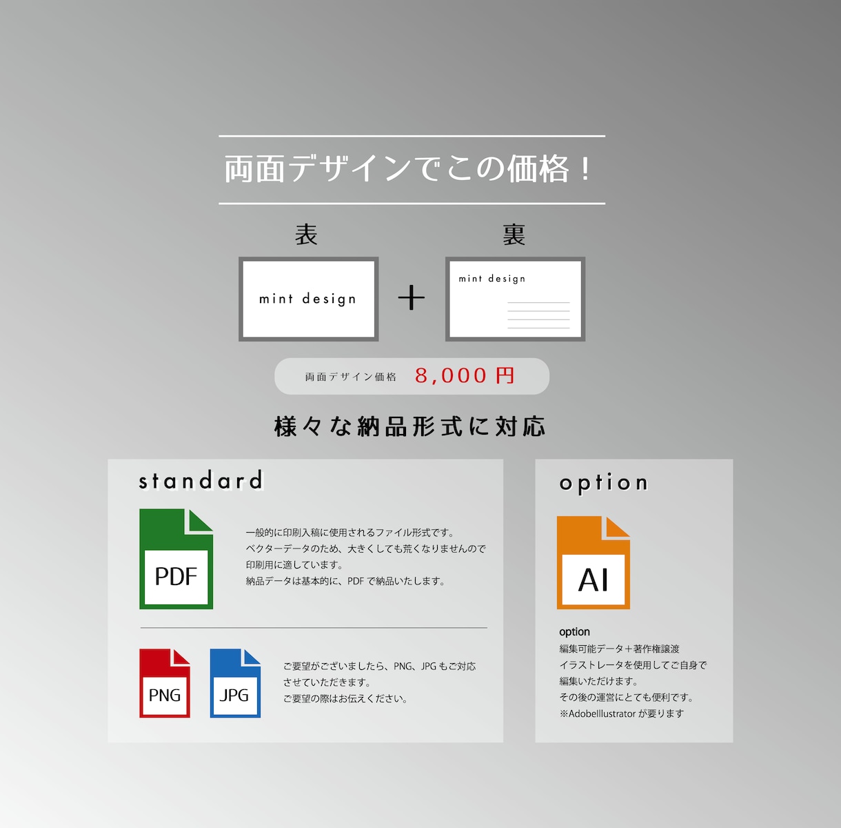 オシャレで、洗練された名刺デザインを作ります 開業をお考えの方へ。洗練されたデザインでサポートします。 イメージ4