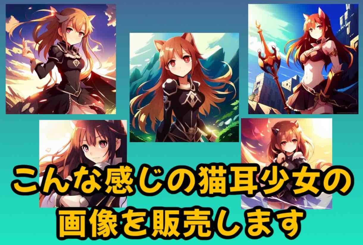 猫耳少女のイラスト55枚を販売します 可愛さと強さを兼ね備えた猫耳少女のイラストです イメージ1