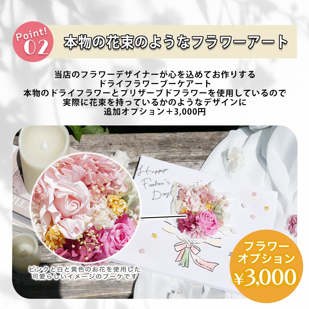 本物の花束のようなキャンバスアート作ります キャンバスのイラストにお花をつけた本物の花束のようなアート♩ イメージ5