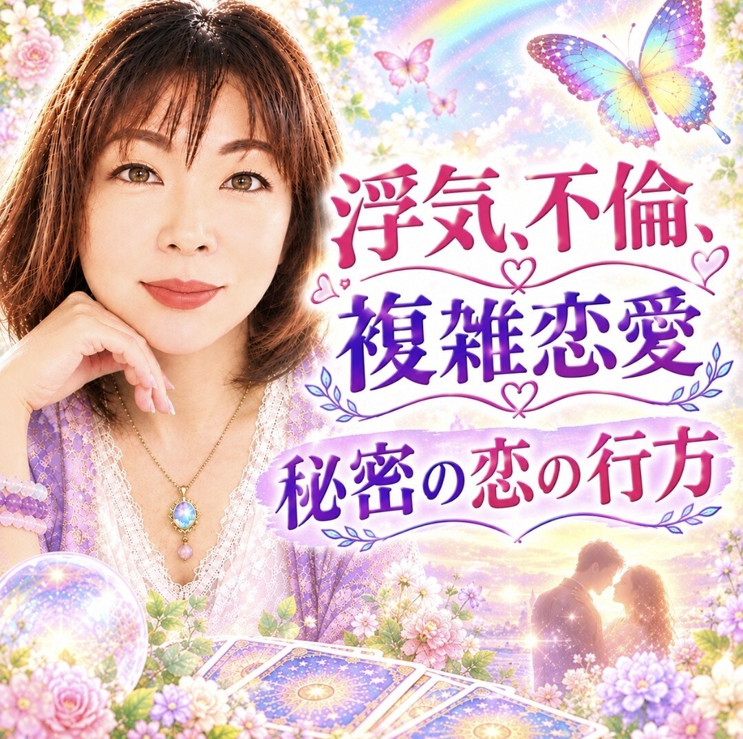 浮気、不倫、複雑恋愛、秘密の恋の行方を占います 彼の気持ち、彼女の気持ちをカードからメッセージで受け取ります イメージ1