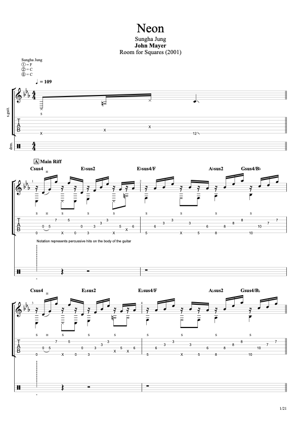 ギターを耳コピ＆楽譜/TAB譜作成します 1200曲採譜！高品質ななTAB譜を作ります イメージ1