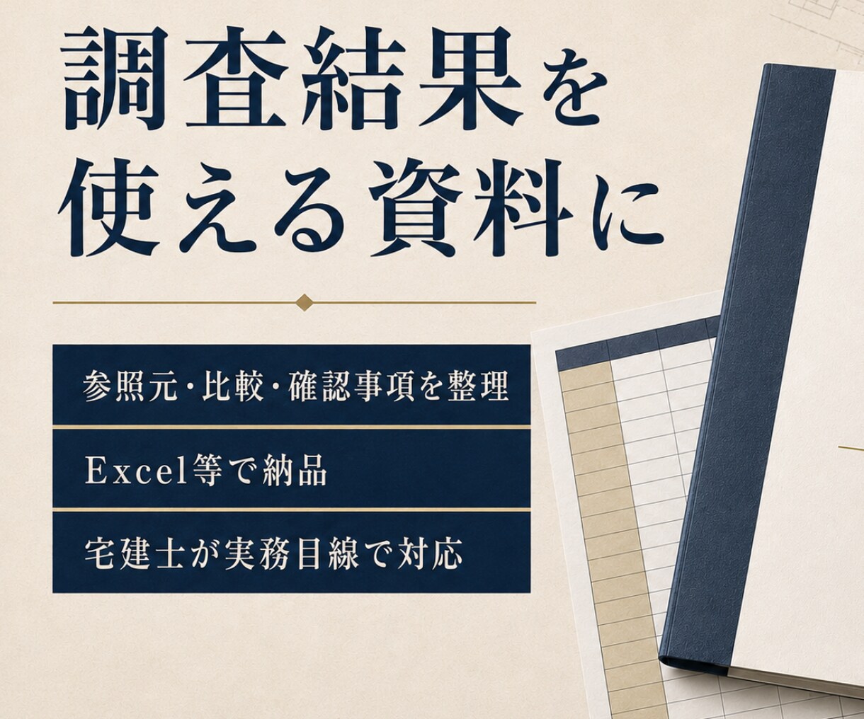 物件・不動産会社を実務目線で詳しく調査します 公開情報と資料から確認事項・注意点まで整理します イメージ3