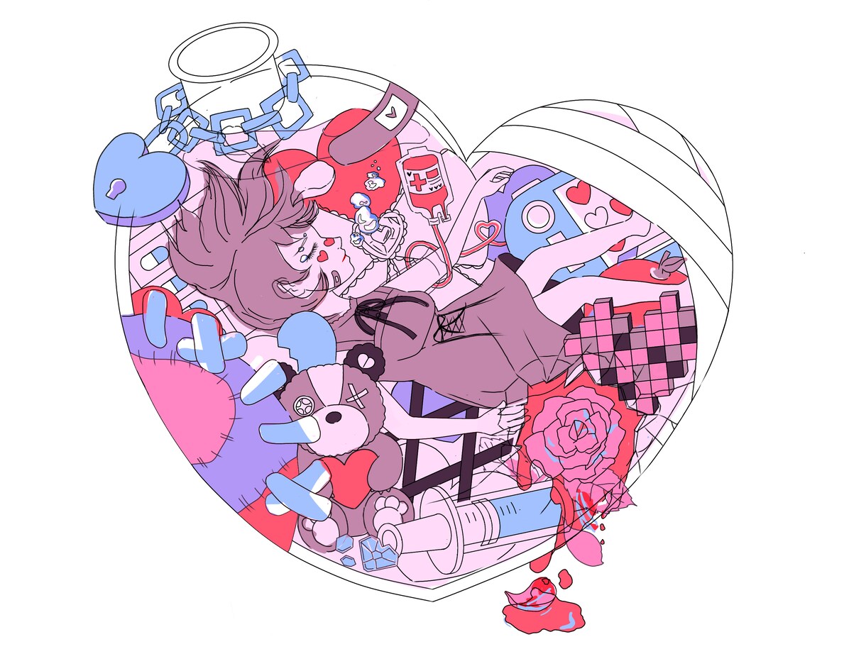 地雷系の可愛い女の子のイラストを描きます ゆるふわ系のイラスト需要にピッタリ！ イメージ2