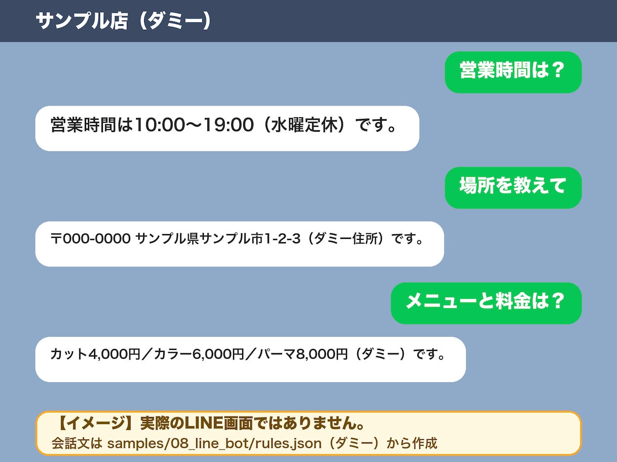 LINE Botを作成し、自動返信を用意します LINEの問い合わせ対応を自動返信で省力化 イメージ2