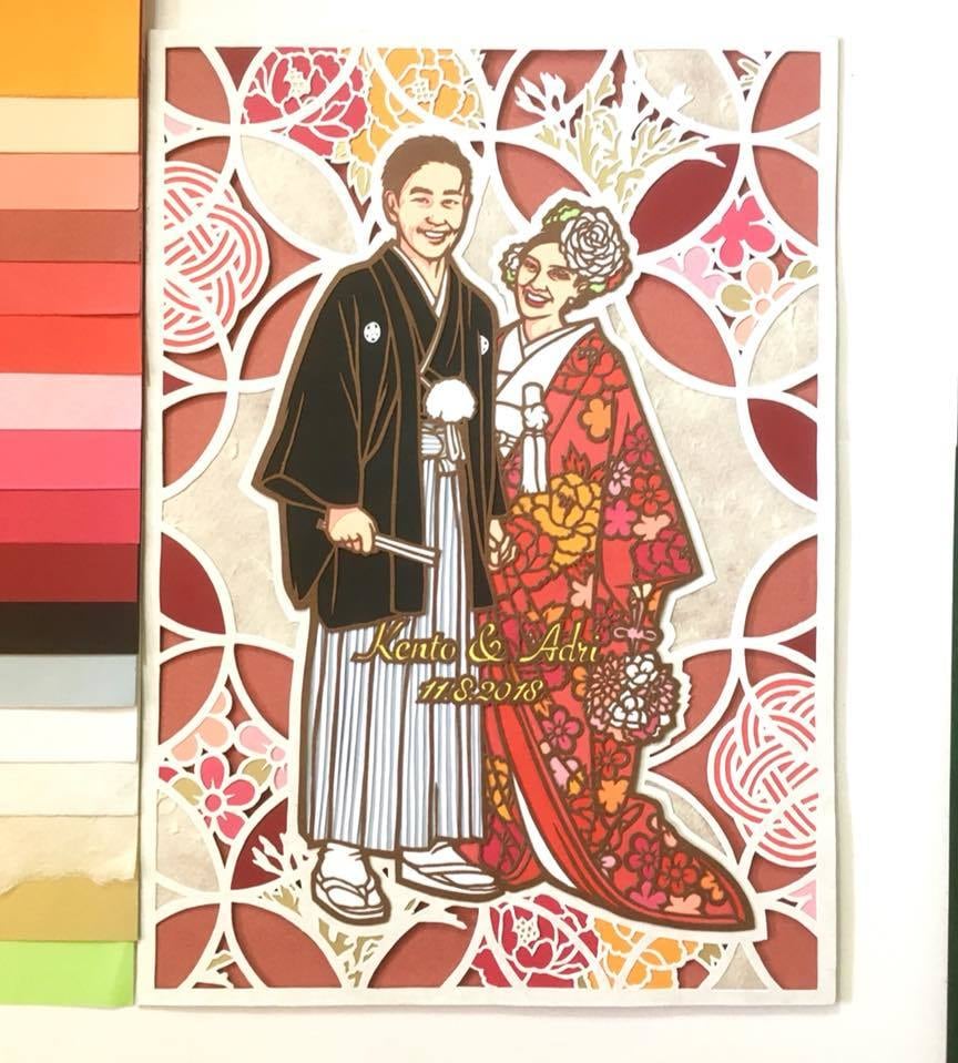 世界で一つの切り絵のウェルカムボード作成します 南米在住切り絵アーティストによるカラフル切り絵のオーダー作品 イメージ2