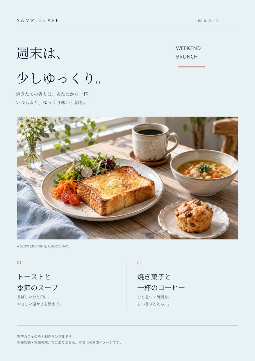 お店の魅力が伝わるA4片面チラシを作ります 支給原稿を整理してデザイン／A4片面・PDF納品 イメージ2