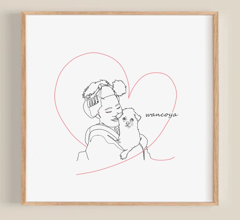 大切な思い出をお洒落な線画アートにします 経験豊富なデザイナーが描くラインアートをお得な価格で イメージ7