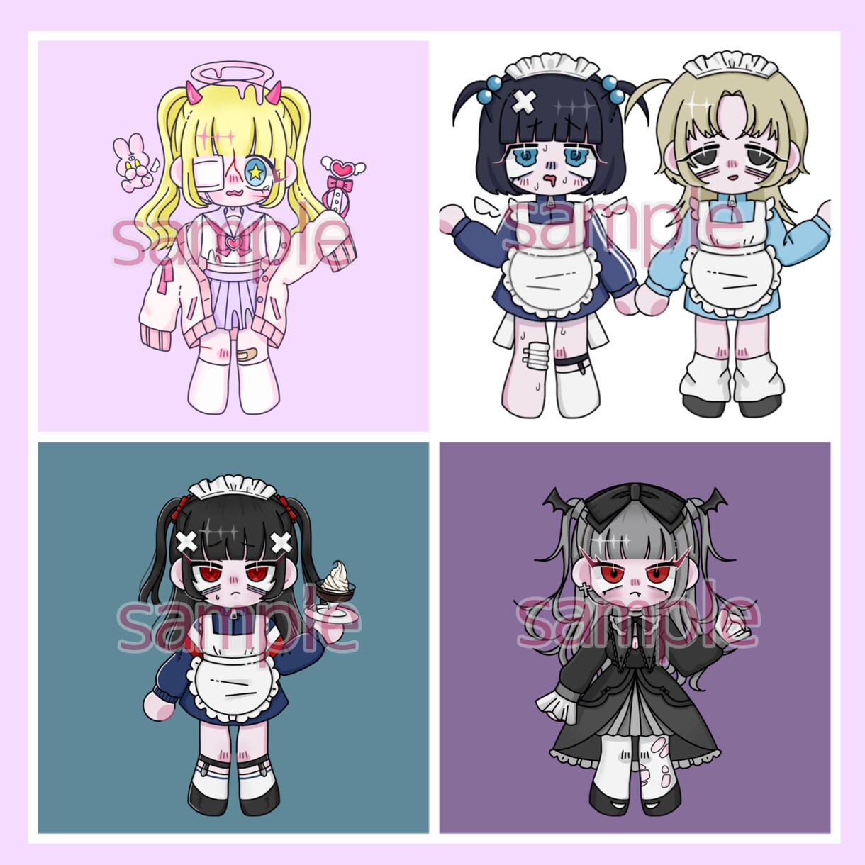 可愛いデフォルメキャラ描きます ポーズのみ固定のアイコン用イラストです♡ イメージ1