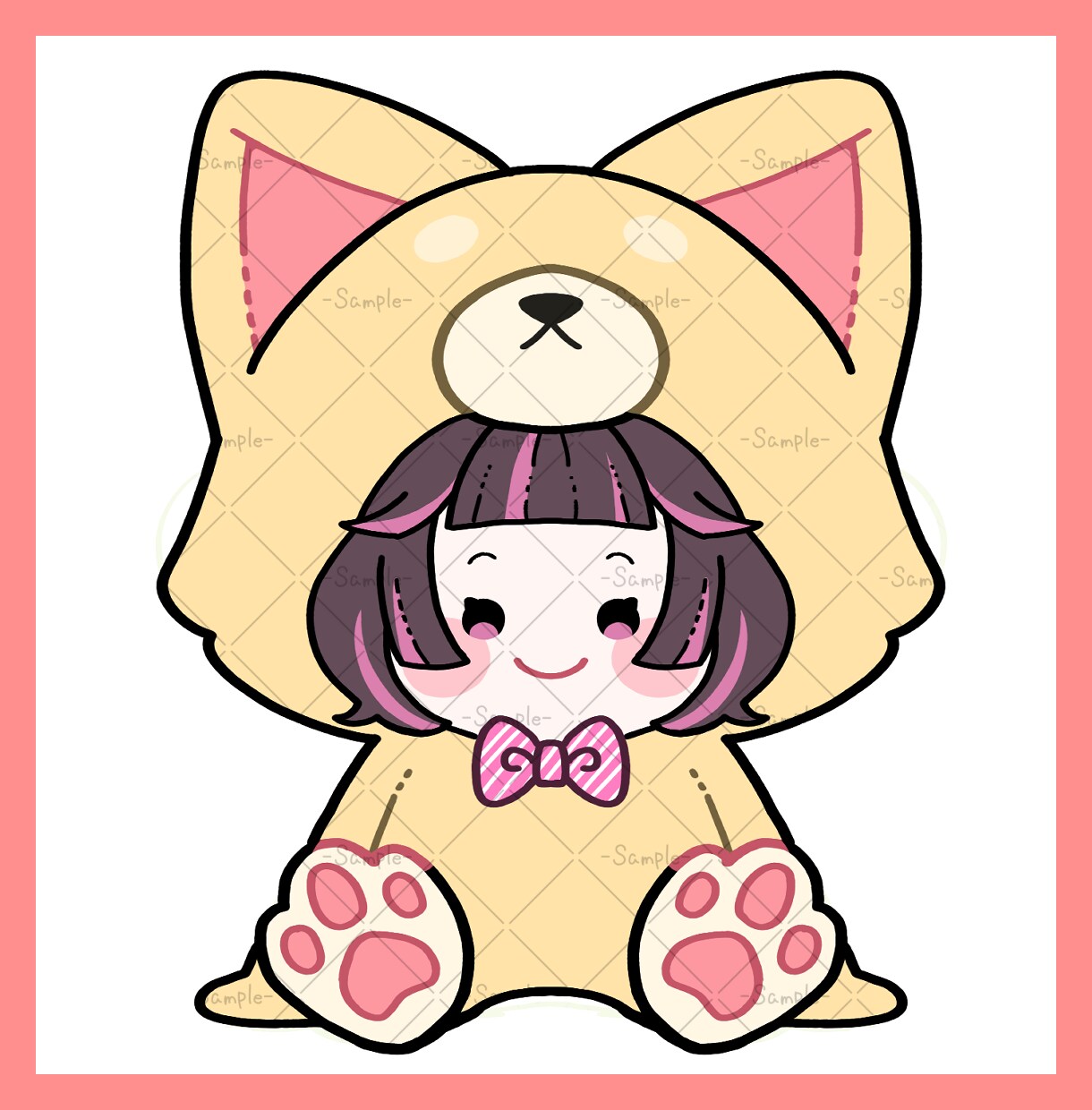 女の子の着ぐるみぬいぐるみイラスト販売します 犬の着ぐるみを着たおすわりぬいイラスト イメージ2