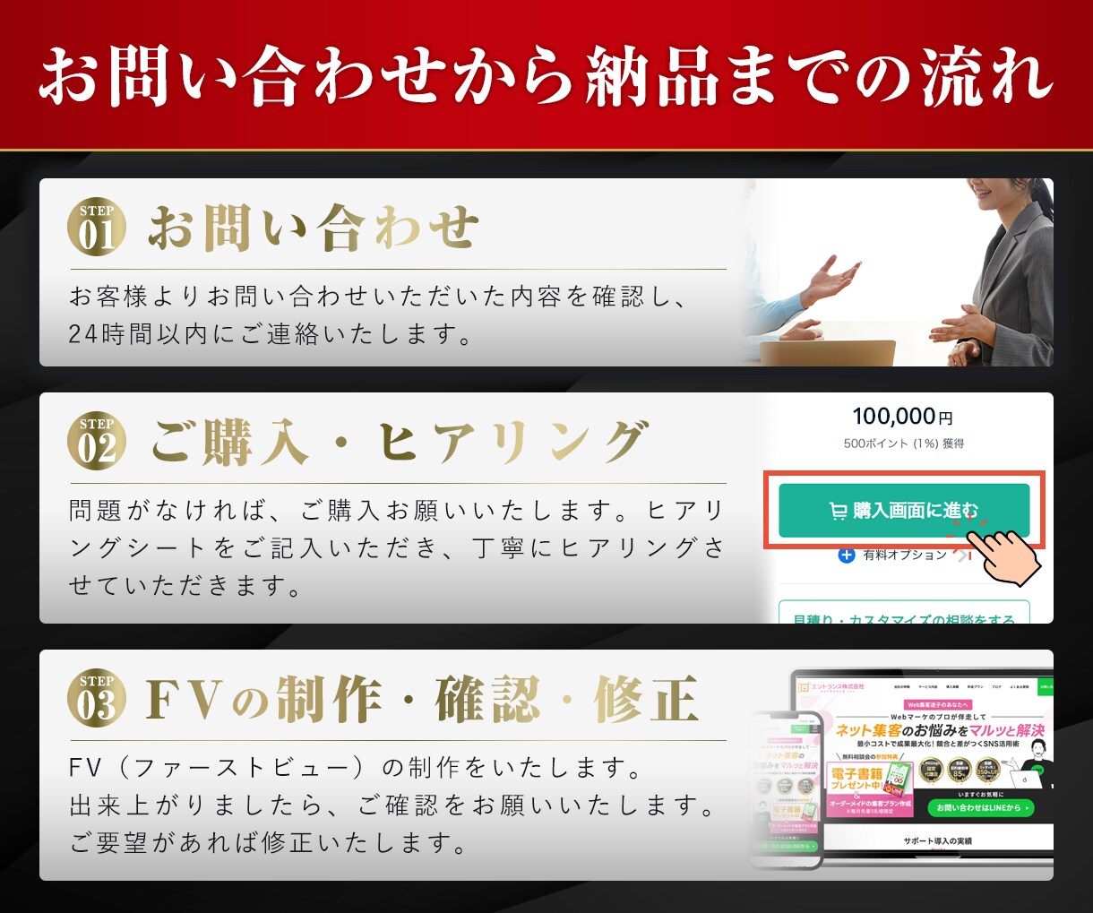 思わず手が動く導線設計で売れるLP制作します 最短7日納品！即レス！高品質！ イメージ2