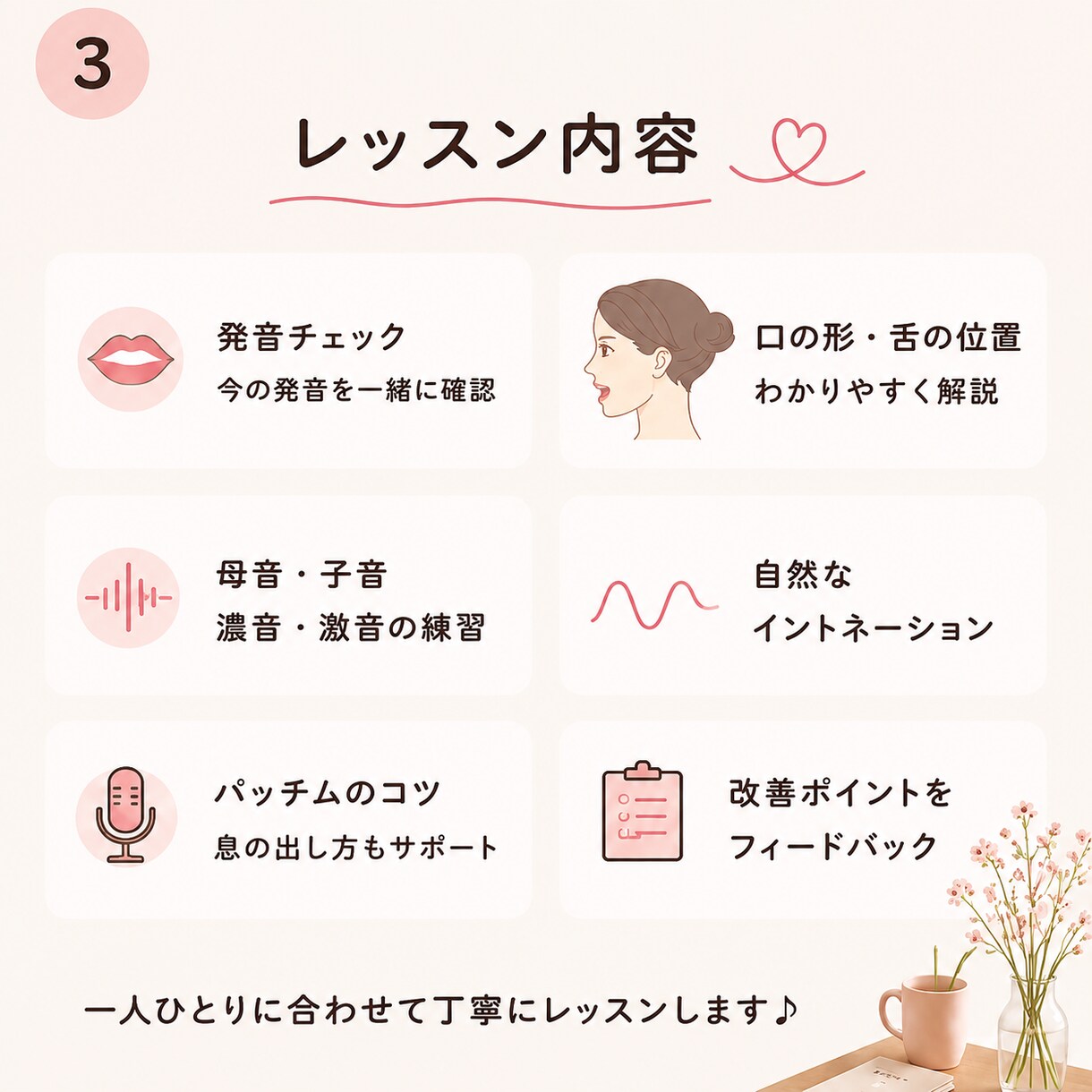 韓国語の発音を韓国人みたいに矯正します 「韓国人みたい!」と言われる発音のコツを伝授 イメージ3
