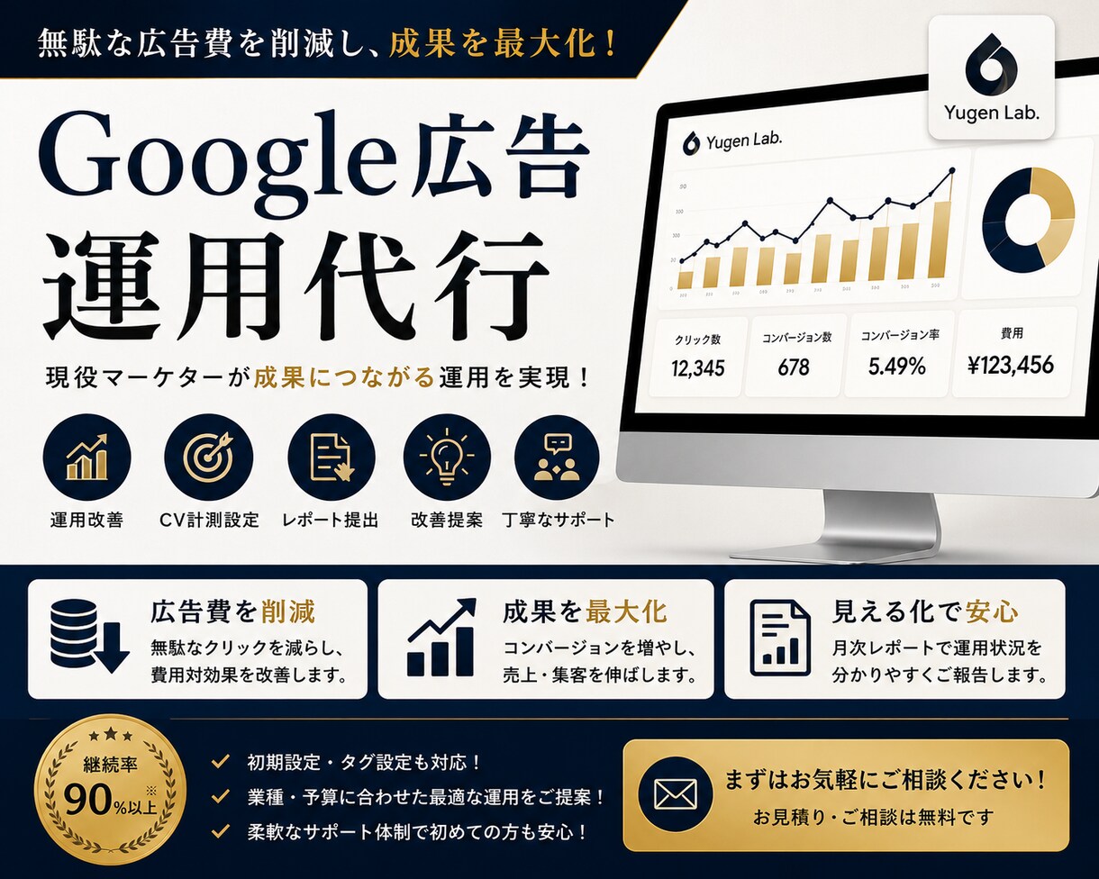 先着10名限定!Google広告の診断と提案します 広告費の無駄を減らし成果改善を支援 イメージ1