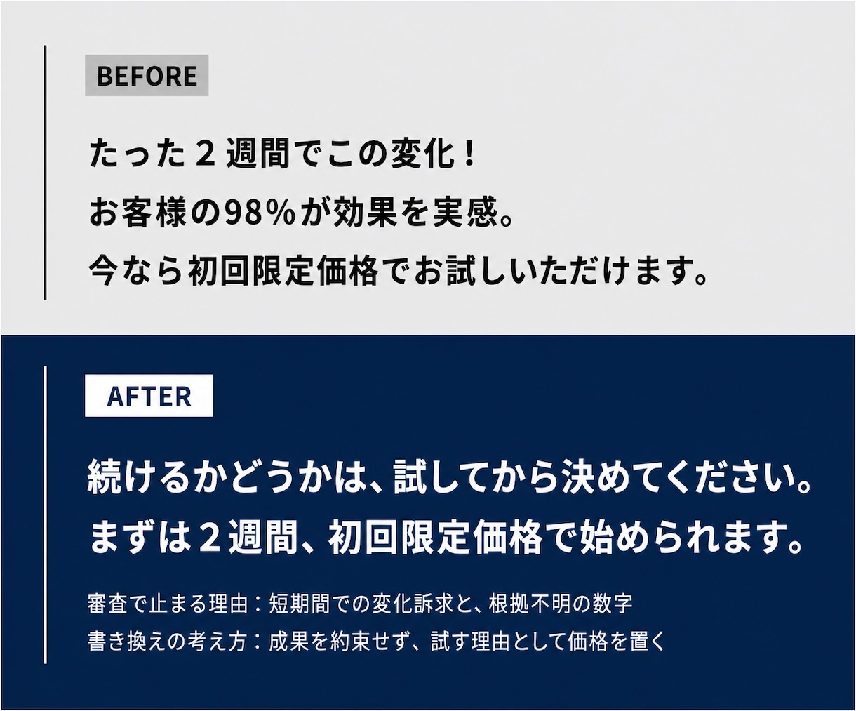 美容・健康のLP・広告原稿を書き換えます 美容・健康・治療院の広告実績。訴求を落とさず書き換え イメージ2