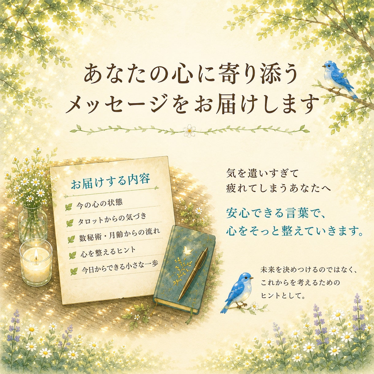 仕事・職場の人間関係をタロットで丁寧に占います 転職・職場の悩みや、気を遣いすぎる心の整理をお手伝いします イメージ3
