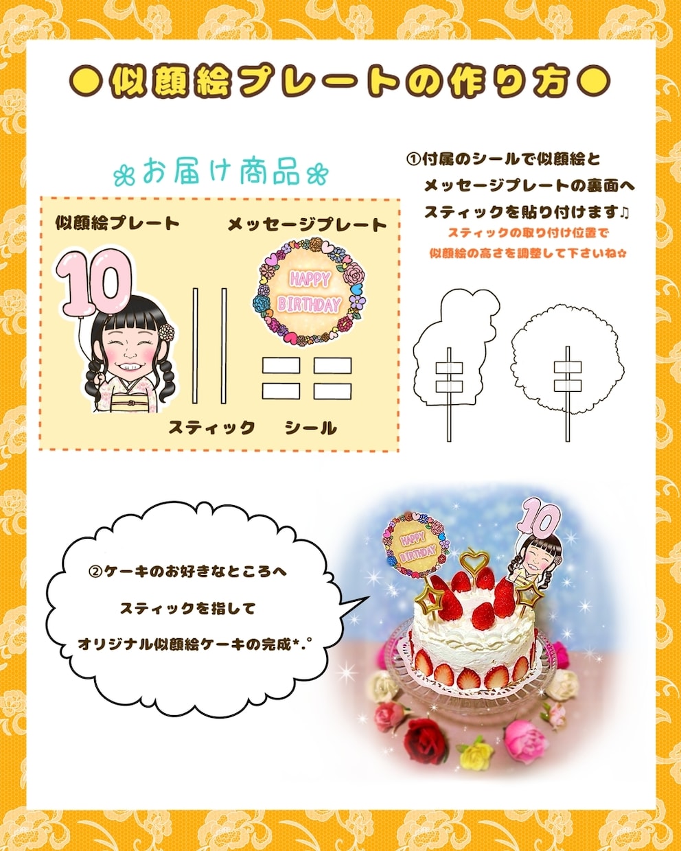 飾れる似顔絵で特別なお祝いができます 飾って祝って残せる思い出の一品がつけれます♪ イメージ3