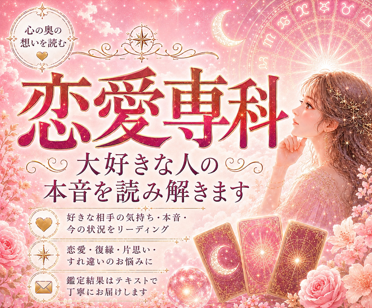 大好きな彼の本音と未来を丁寧にやさしく読み解きます ホラリー占星術＆タロットで未来の幸せと高波動のアドバイス イメージ1