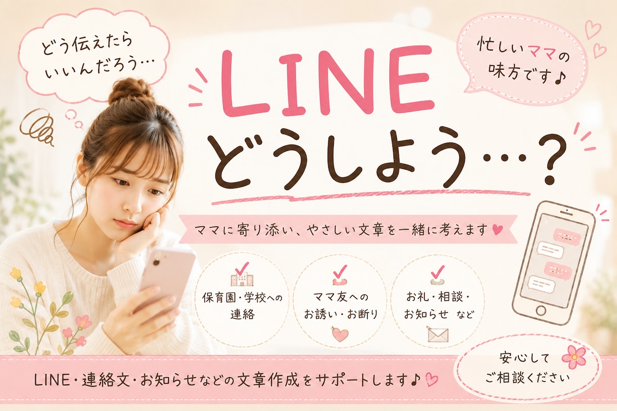 ママ向け文章を一緒に考えます 忙しいママの「文章どうしよう、、、」を一緒に考えます イメージ1