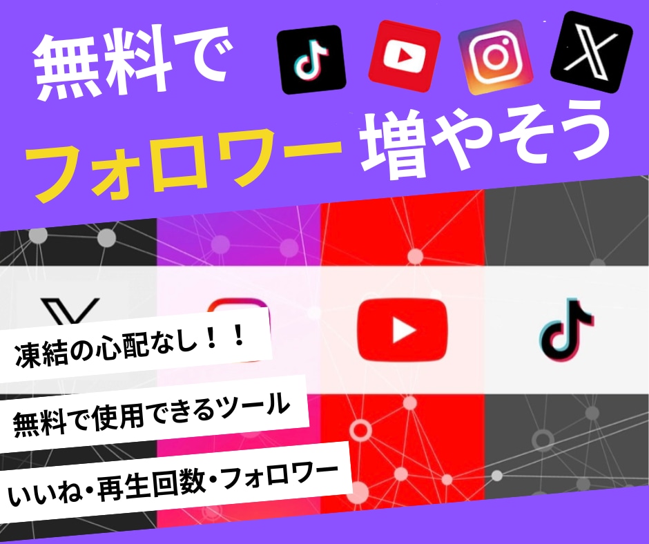 無理でSNSのフォロワー増やすツール教えます フォロワー・いいね・視聴回数！ イメージ1