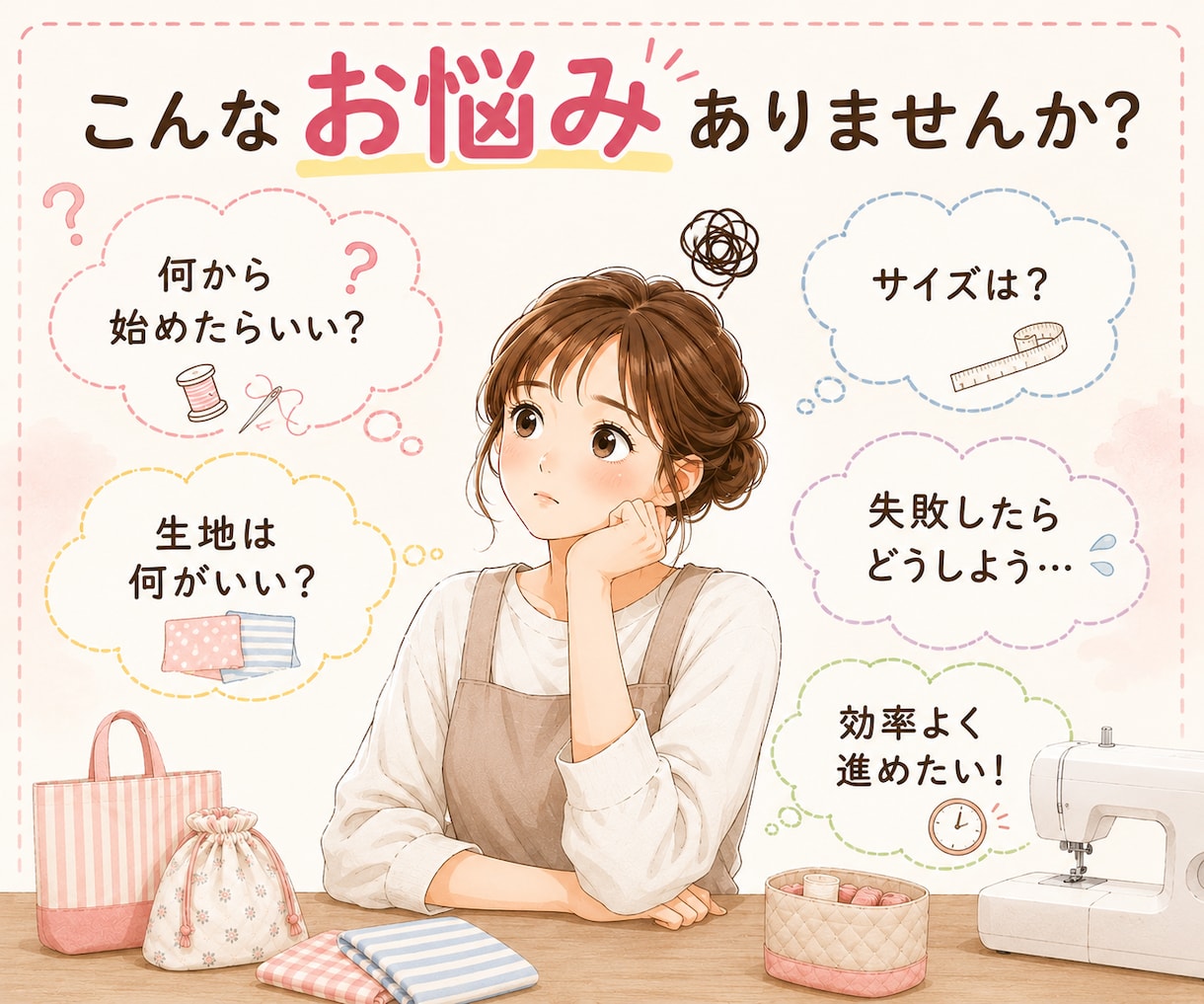 入園入学グッズ完成までの「制作手順」を整理します サイズ・布選びの悩みもシートで解決！準備〜完成までの手順整理 イメージ2