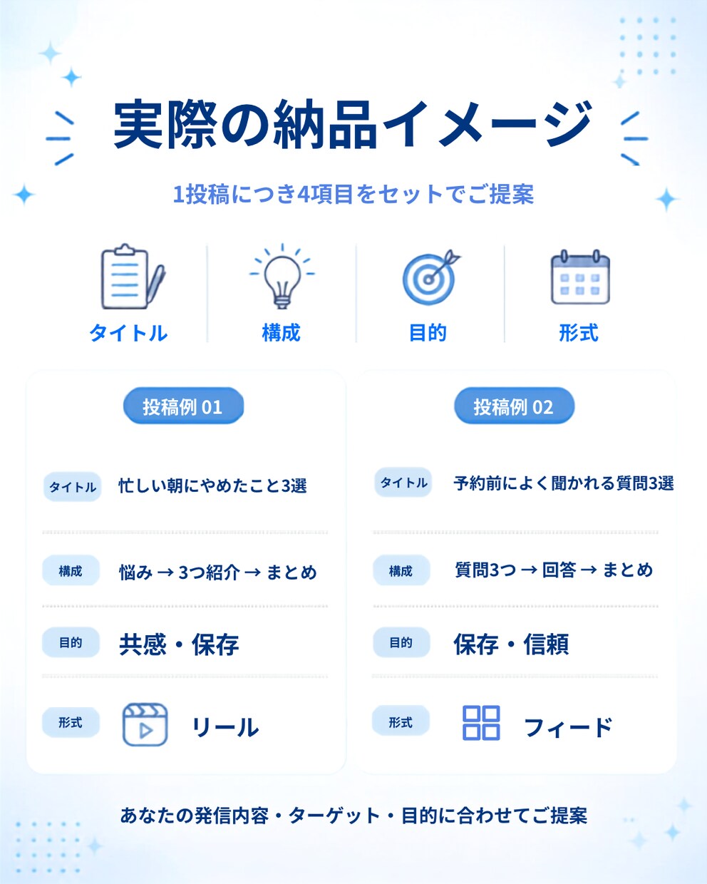 Instagramの投稿ネタを30個考えます 「何を投稿したらいい？」を解決！1か月分の投稿案をご提案 イメージ2