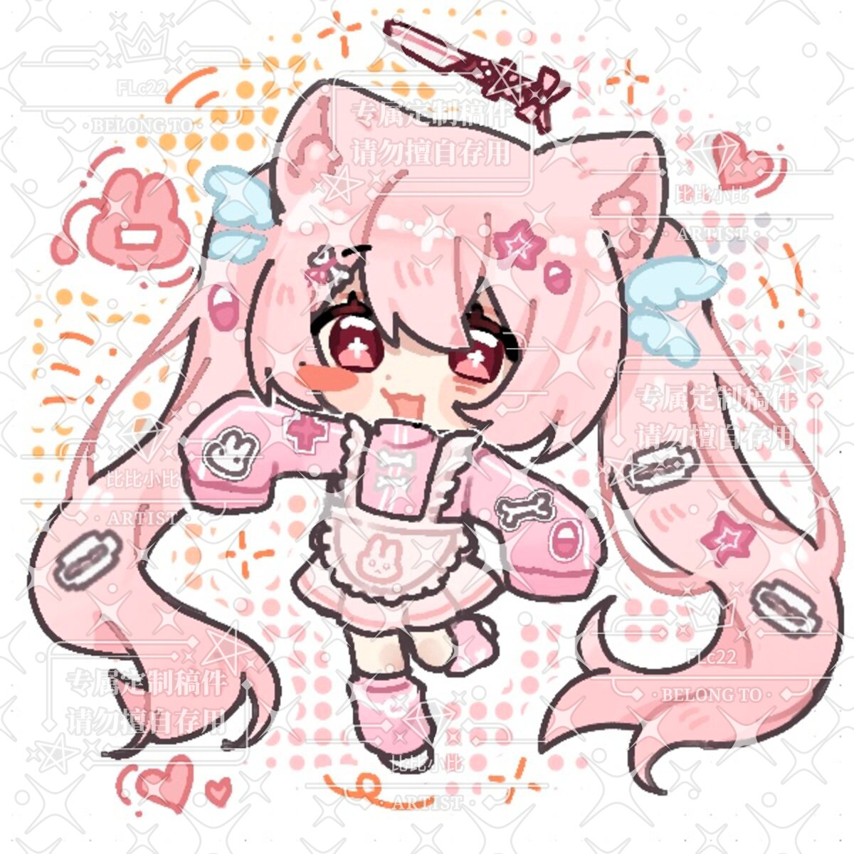 かわいい絵柄でミニキャラを描きます vtuberなどグッズやスタンプとかの商用利用可能です！ イメージ5