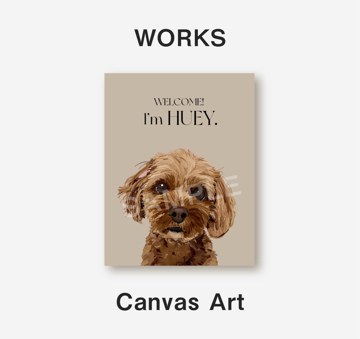 愛犬・愛猫の似顔絵を描きます 世界に一つだけのうちのこイラストをキャンバスに イメージ1
