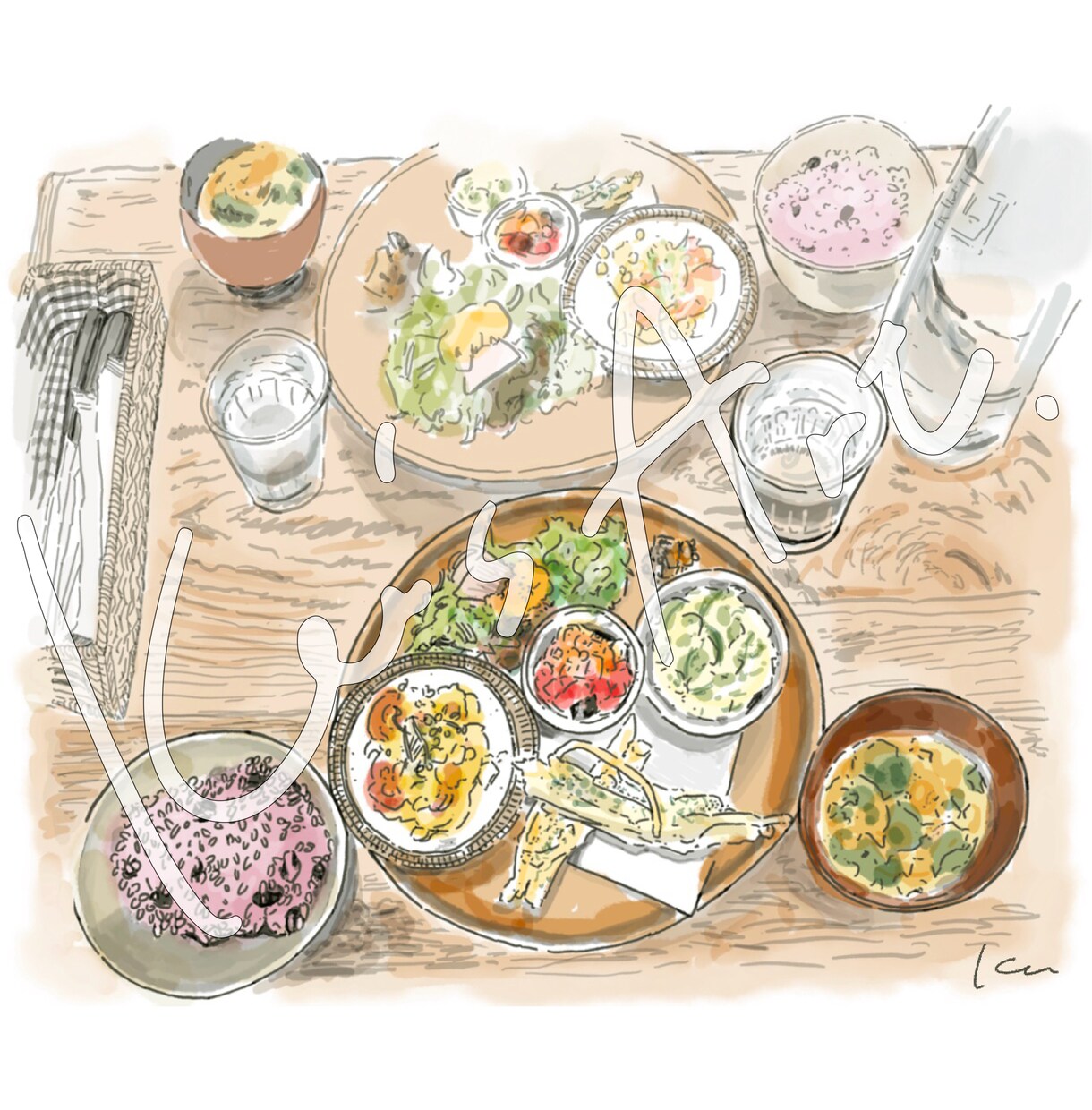あなたの美味しかった思い出の食べ物をお描きします 商用可！手描き感満載♪実物より美味しそうでおしゃれに◎ イメージ4