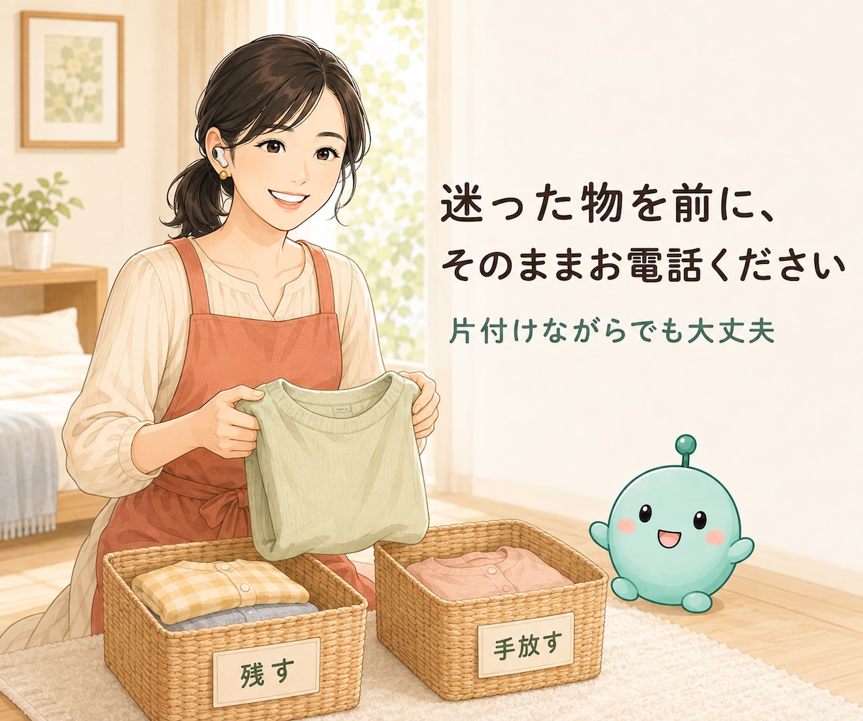 思い出の物を手放す前にあなたのお話を伺います 片付けながらでも大丈夫。捨てる・残すを一緒に考えます イメージ3