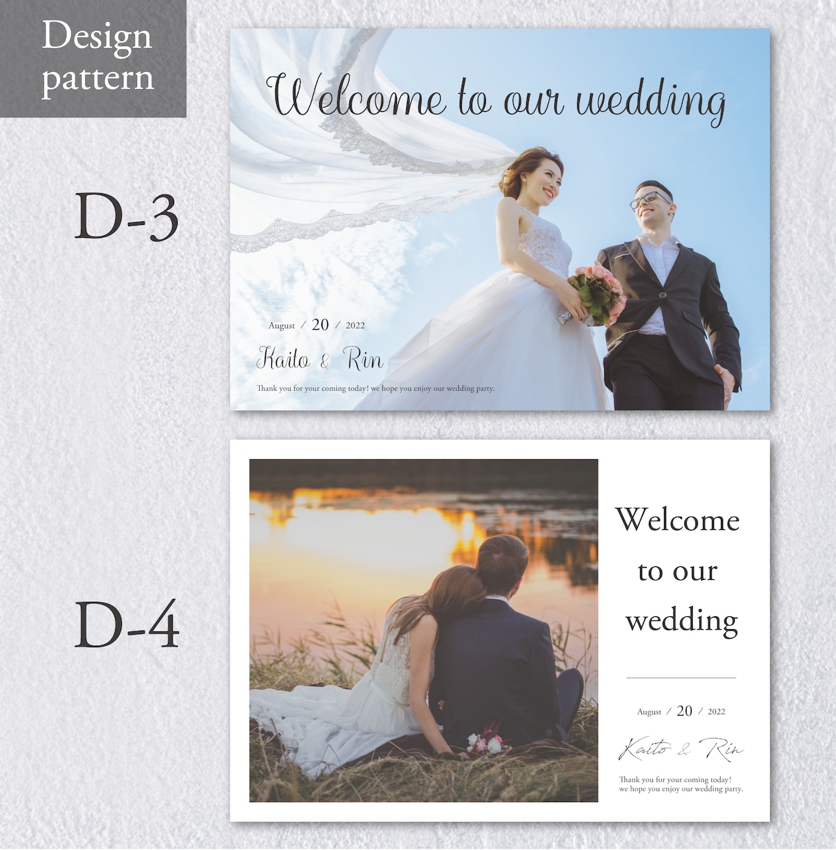 結婚式の素敵なウェルカムボード(パネル)つくります A3サイズで納品！デザインや写真色味加工も選べます（送料込） イメージ3