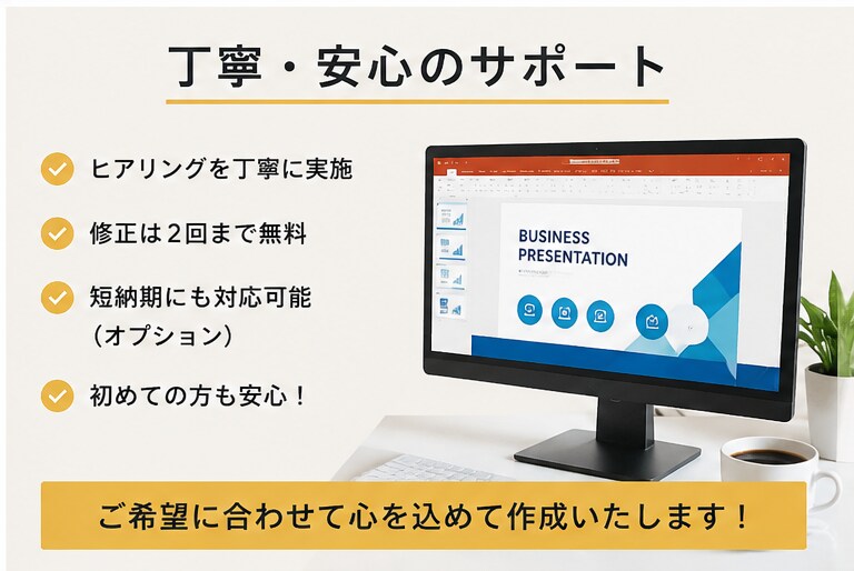 PowerPoint資料を見やすく作成しますます 見やすく伝わる資料を丁寧に作成します イメージ4