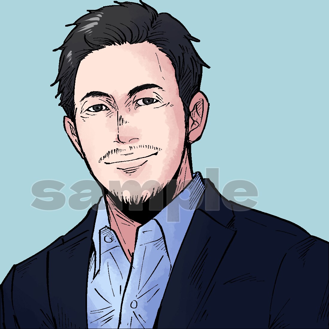 プロのイラストレーターが好印象男前アイコン描きます マッチョな筋肉が得意な個性的なアメコミ風絵★似顔絵風可 イメージ3