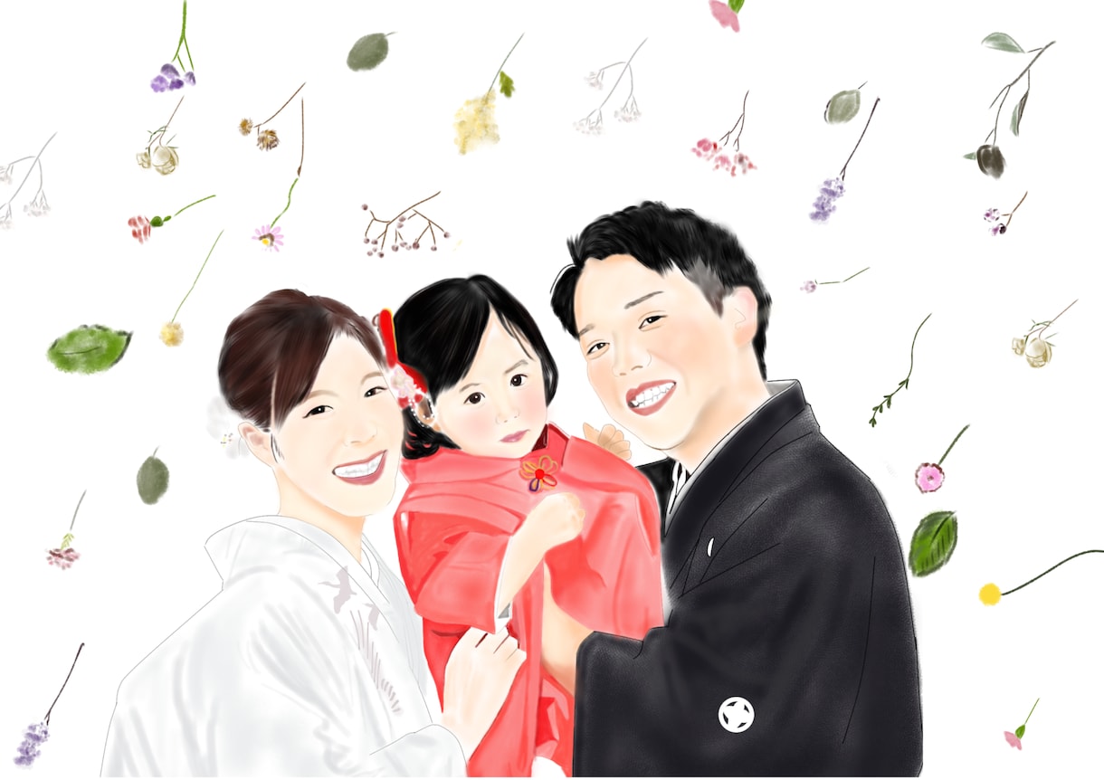 ウェディングイラストをそっくり丁寧に仕上げます 大切なウェディング、着物の似顔絵を写真そっくりに描きます！ イメージ2