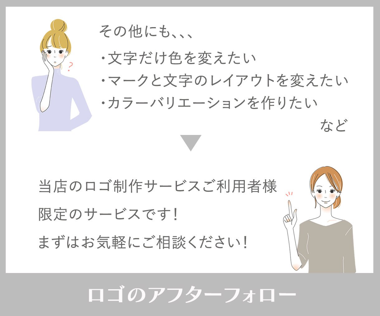 納品後のロゴ修正承ります ロゴ制作サービスご利用者様限定のサービスです イメージ3