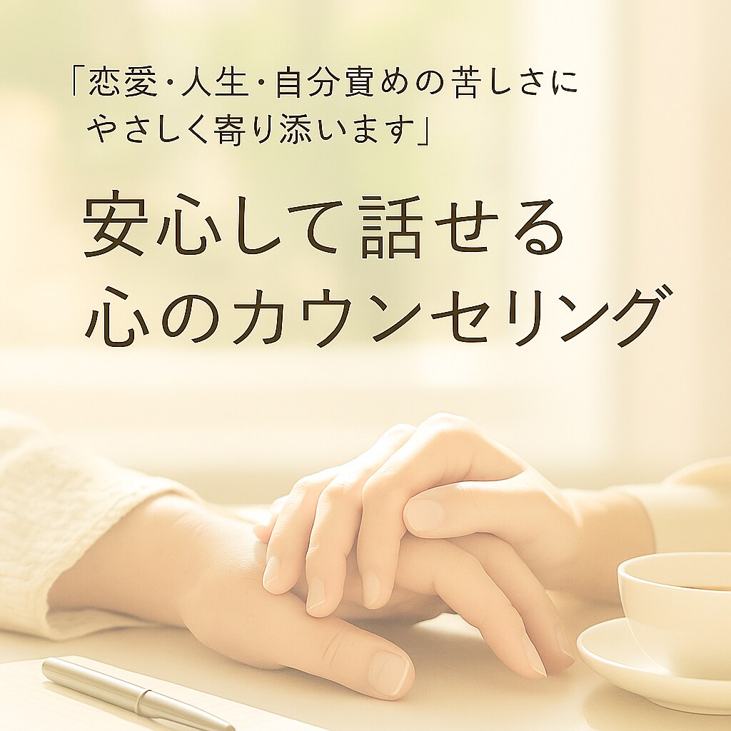 心に寄り添ったカウンセリングをします 恋愛・人生・自分責めの苦しさにやさしく寄り添います イメージ1