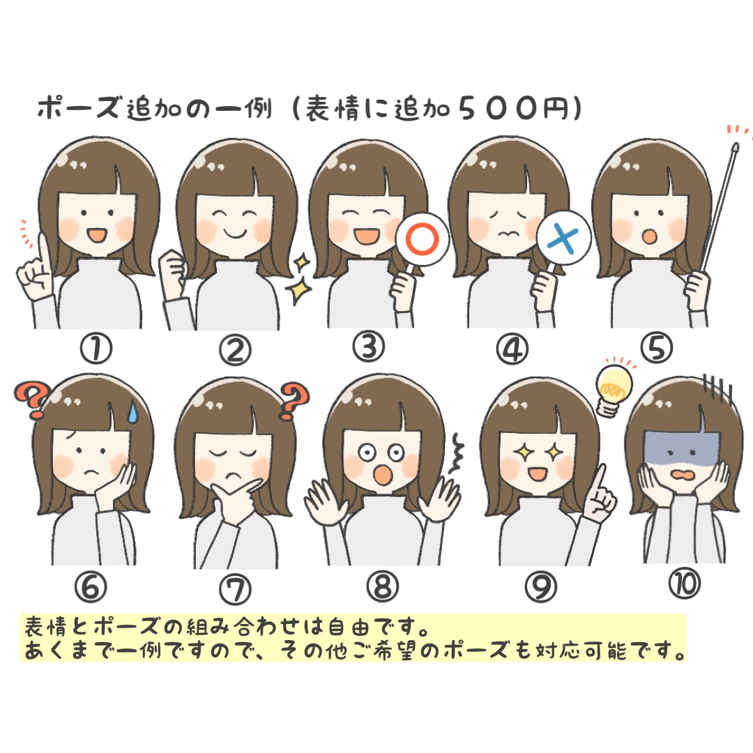 表情差分3点500円！ゆる優しいアイコン描きます 【男性にも女性にも人気の作風で、SNSやブログの印象◎に！】 イメージ7