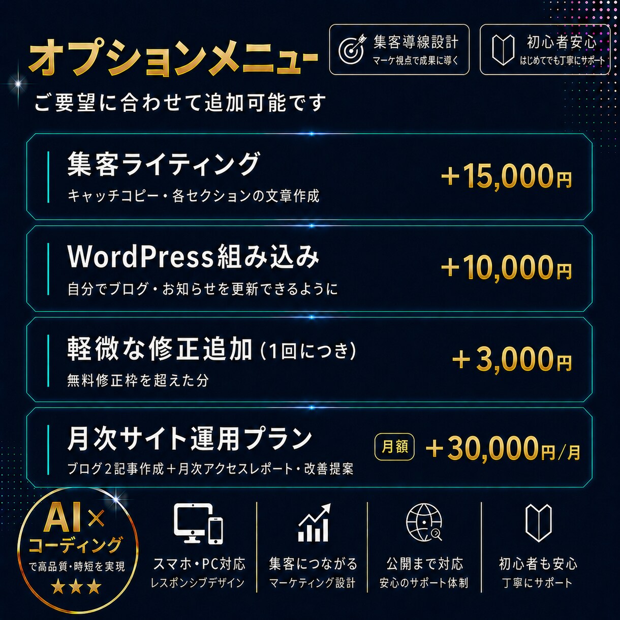 個人事業主・サロン・店舗向けHP制作します AI×マーケ視点｜お問い合わせにつながるHP イメージ9
