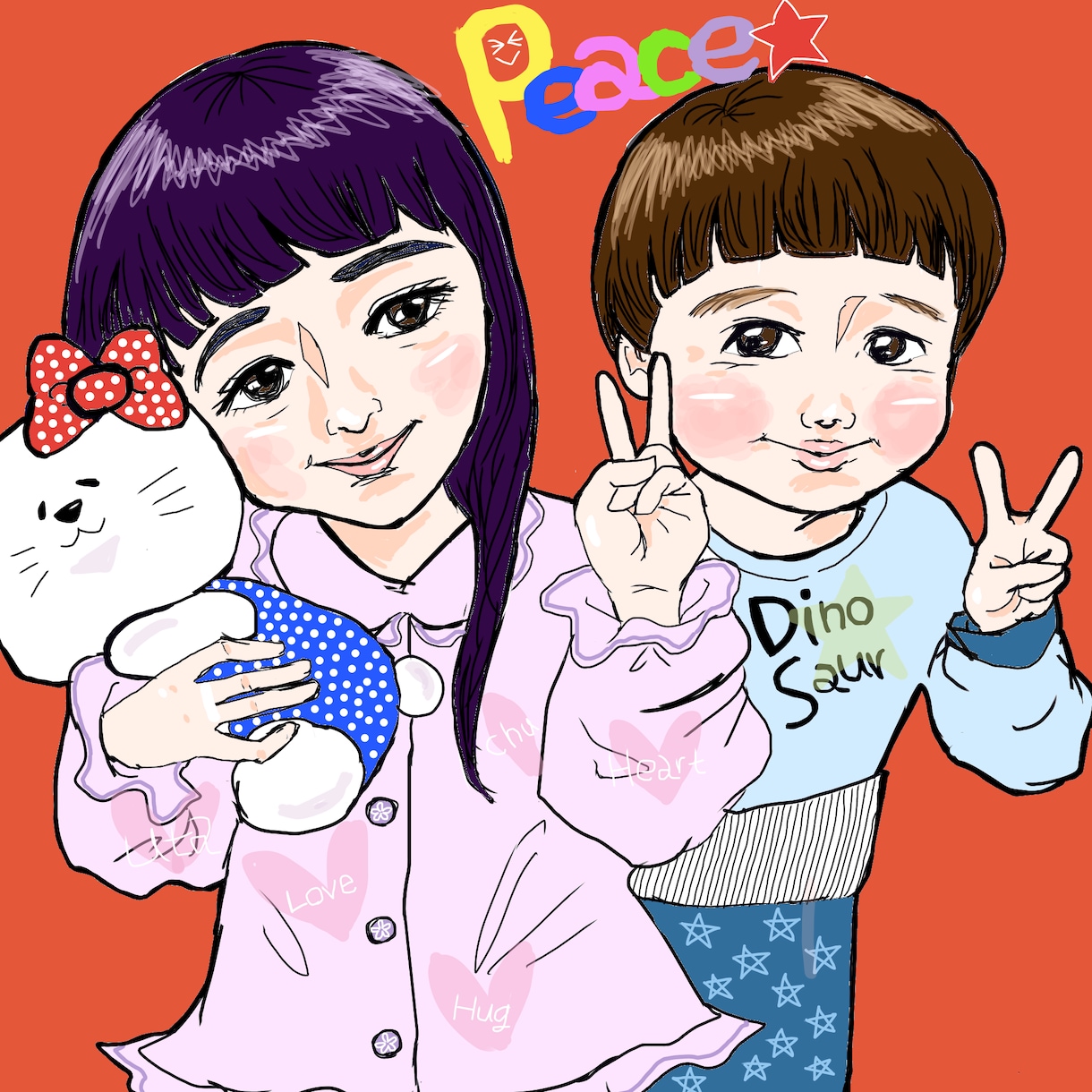 SNS向きの可愛い似顔絵アイコン描きます 看護師歴12年！やさしくかわいい似顔絵が得意です！ イメージ2