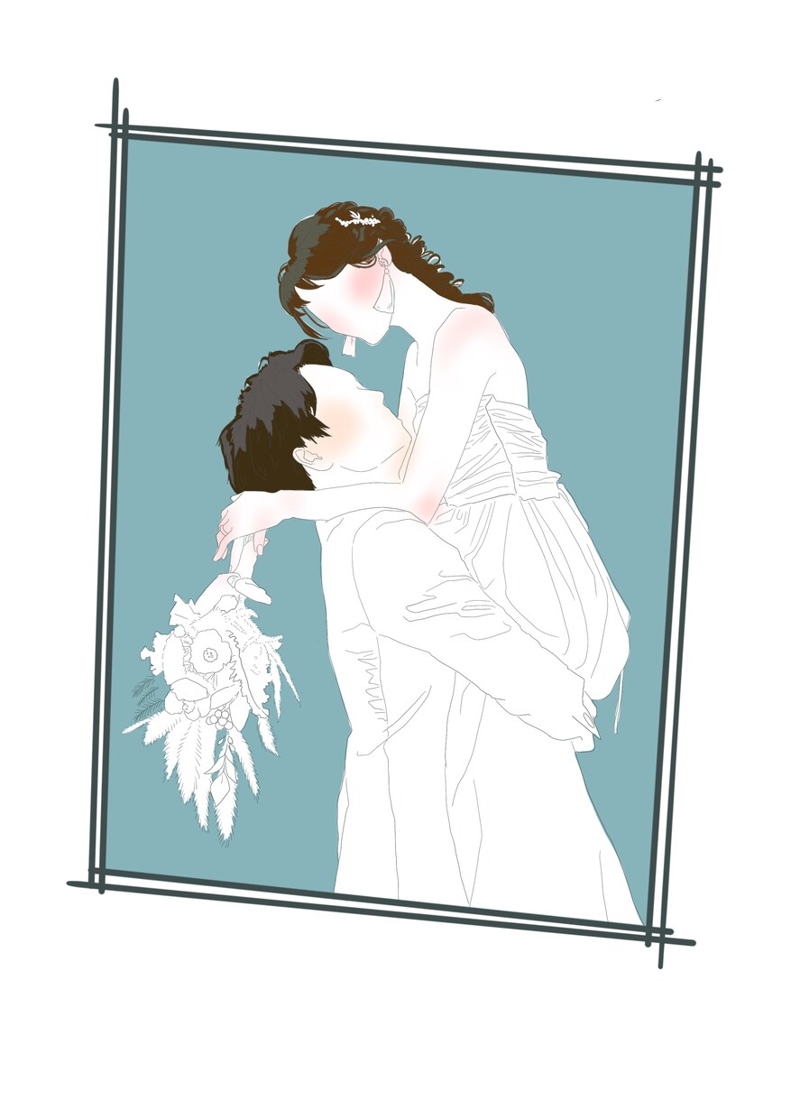 ウエディングイラストを作成します オシャレで滑らかな線のイラストが好きで意識して描いております イメージ4