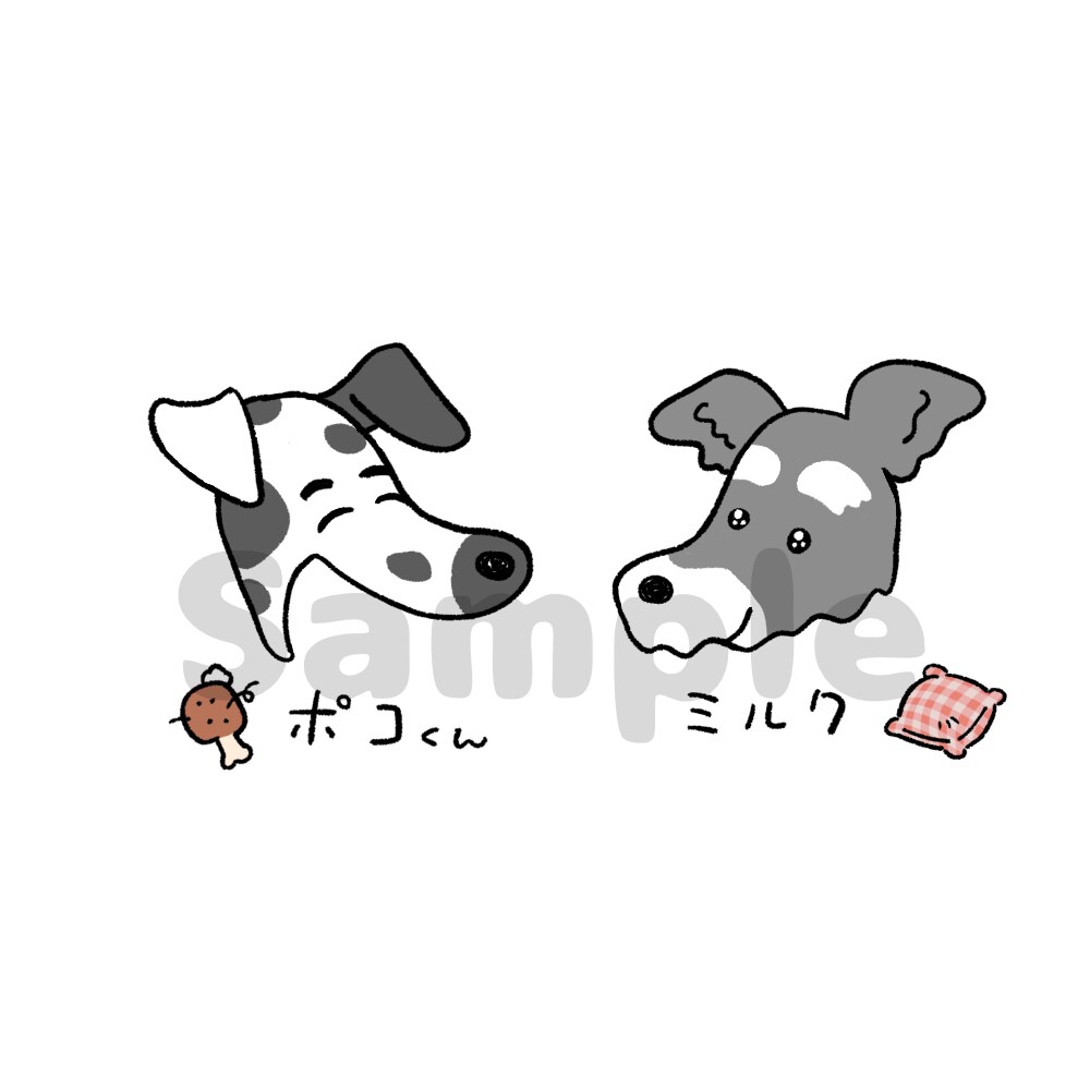 グッツ商用可！ペット・動物のお顔お描きします 文字入れ・お気に入りのアイテムを添えてゆるくかわいい似顔絵◎ イメージ7