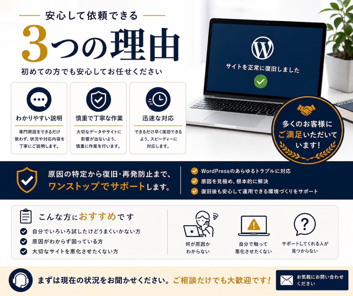 WordPressの原因を特定し復旧します 悪化を防ぐ順番で復旧を進めます イメージ7