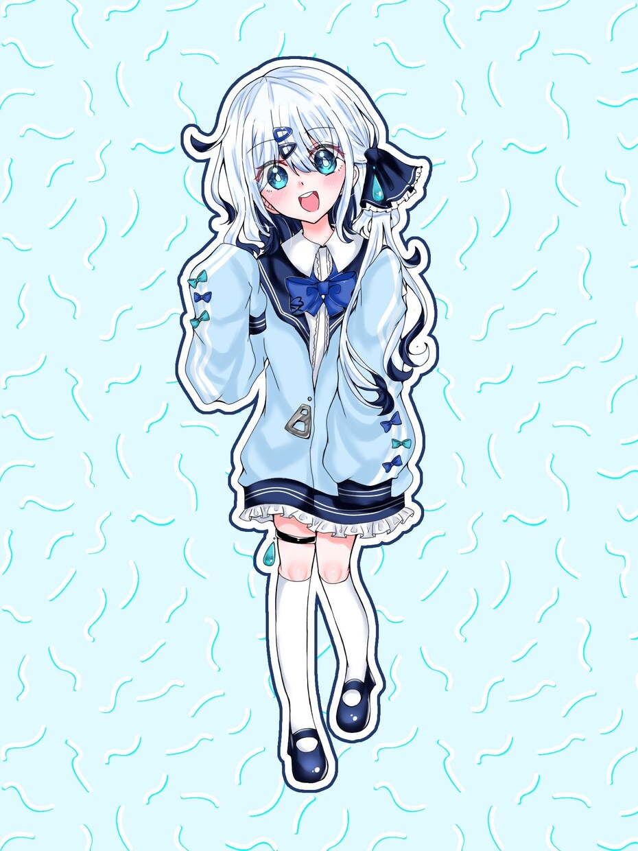 可愛い女の子の1枚絵を制作します SNSアイコン、サムネイル、グッズ、全身立ち絵など イメージ9