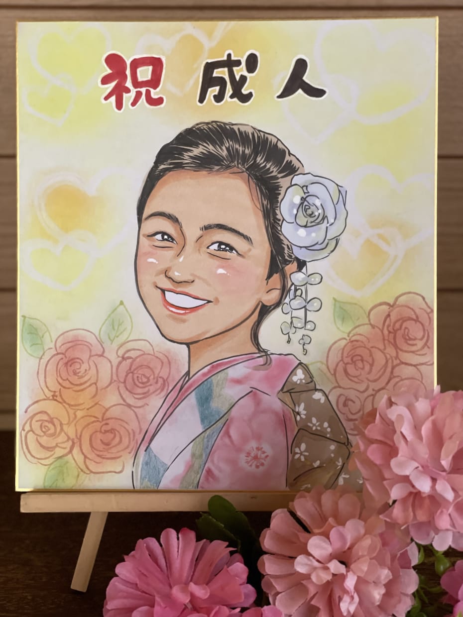 成人式の記念の似顔絵をお描きします 人生に一度の記念に！誇張しない綺麗め似顔絵です イメージ2