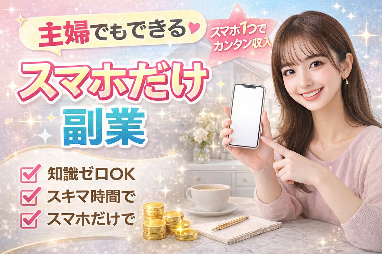 初心者OK＊スマホだけ副業こっそり教えます 初めてでも大丈夫！スマホだけで完結します＊ イメージ1